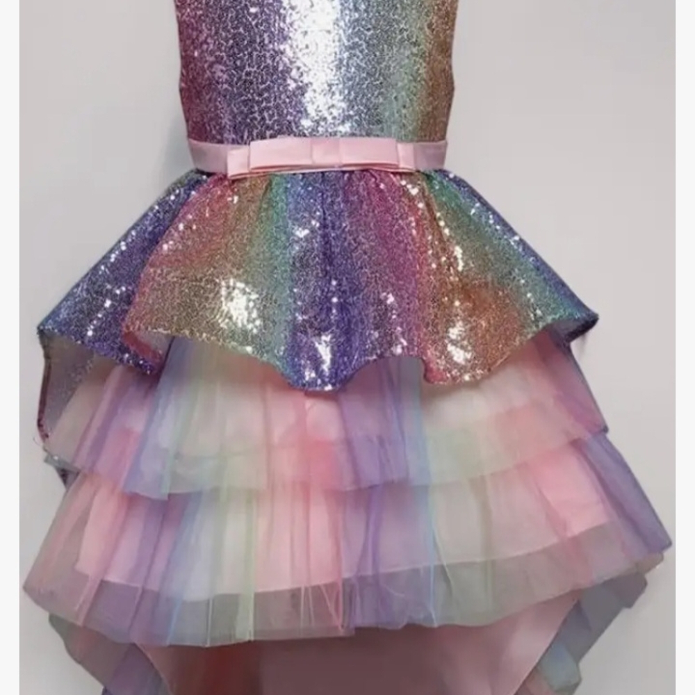 Rainbow Sequin and Tulle Dress